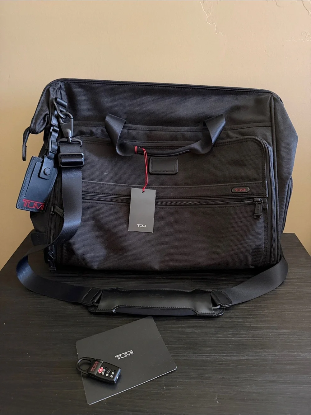 Tumi Black Nylon Framed Soft Duffel